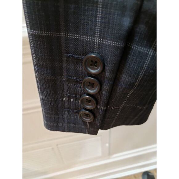 Express Design Studio Women Gray Plaid Single Breasted Two Button Blazer Size 10 - Picture 7 of 13